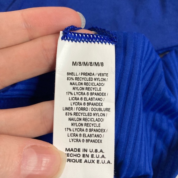 NWT Vitamin A Variegated Saphhire Blue Ecorib Bikini Size Medium (8) - Picture 6 of 7